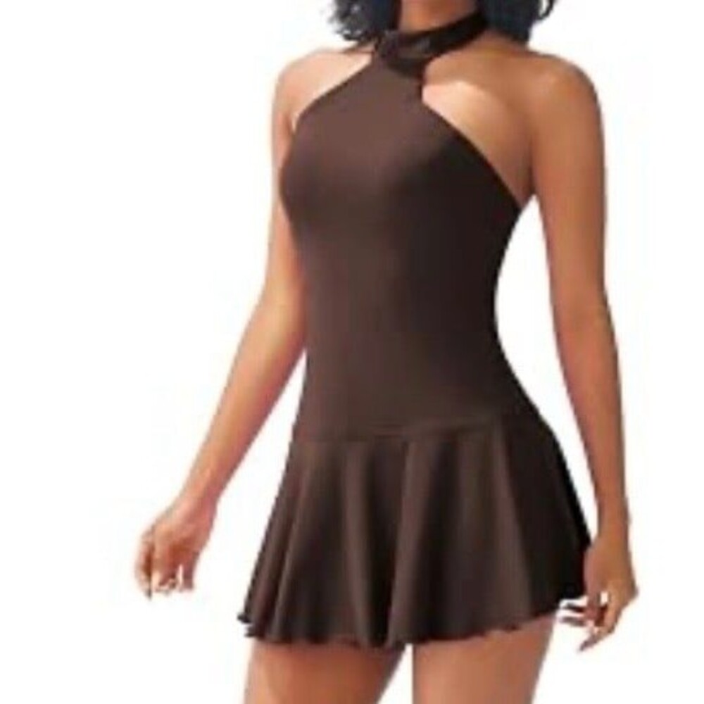 Joyspels Women’s Athletic Tennis Dress Brown Size L New With Tag